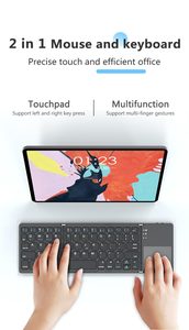 Teclado plegable inalámbrico Bluetooth, teclado de tamaño Mini con panel táctil para tableta, teléfono móvil, ordenador, teclado plegable ultradelgado - Product Image 5