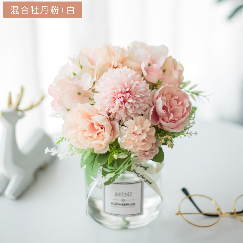 Bouteille Pivoine Rose et Blanche