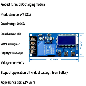 Modulo di controllo ricarica batteria XY-L30A NC digitale a piena potenza off interruttore di protezione da sovraccarico 6-60 V con Display LCD - Product Image 5