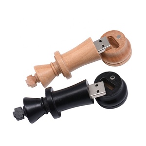 新型创新科技小配件实木象棋形状u盘橡木u盘木制国王u盘 - Product Image 2