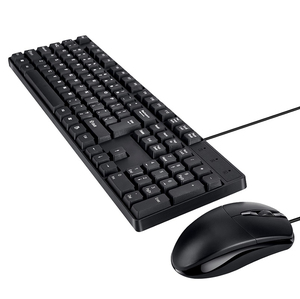 Combos de ratón y teclado USB con cable para ordenador de oficina, conjunto de teclado y ratón óptico ergonómico resistente al agua para escribir en el escritorio - Product Image 2