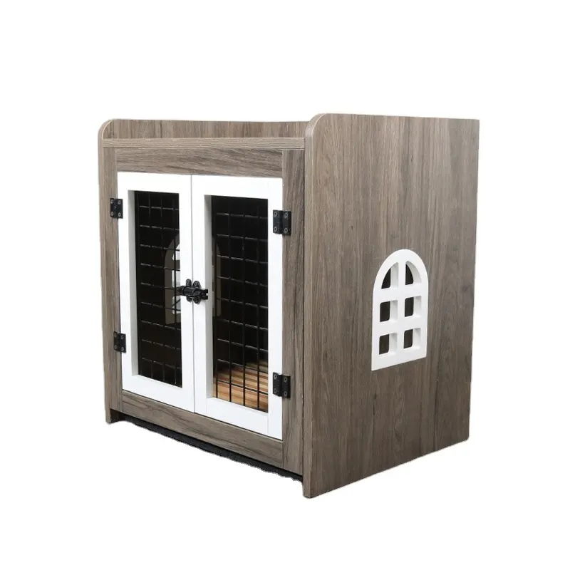 Металлический лоток для собак, клетка для собак, прочный деревянный, Новое поступление, современная домашняя картонная коробка, Модный цветочный большой деревянный домик для собак