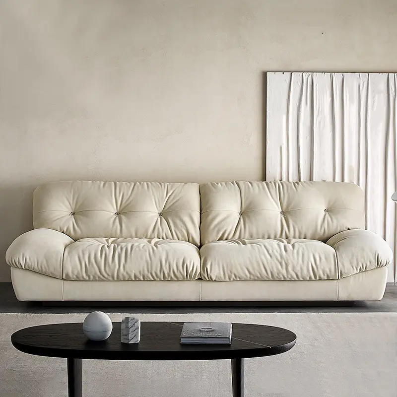 Dreamhuase Sofa Kulit 3 Kursi, Sofa Kain Kulit Angsa Besar untuk Ruang Tamu Modern
