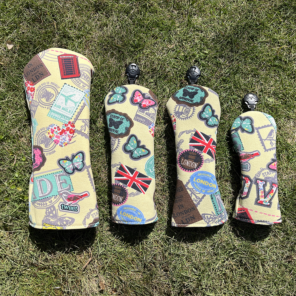 Fundas de madera para palos de golf, juego de 4 piezas (1+3+5+UT).