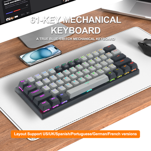 Teclado mecánico para juegos Diseño ergonómico Nueva tendencia Barato Teclado de computadora de 61 teclas Teclado conectado RGB - Product Image 3