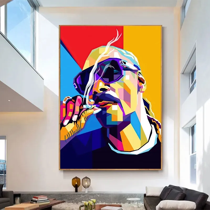 Modern Tupac Snoop Dogg Pintura de Lona Hip Hop Rapper Cantor Estrela 2PAC Posters e Impressões Wall Art Picture Home Decor