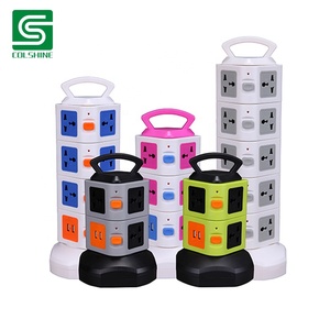 Multi Presa di corrente Desktop di Estensione Presa di Corrente con Interruttore USB Torre di Presa