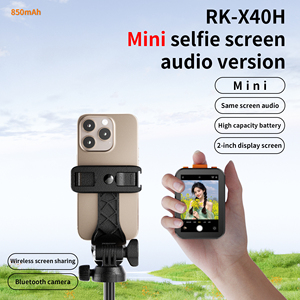 充電式2-in-1 SelfieスクリーンモニターBTカメラリモコンと音声機能付きAppleとAndroidに対応