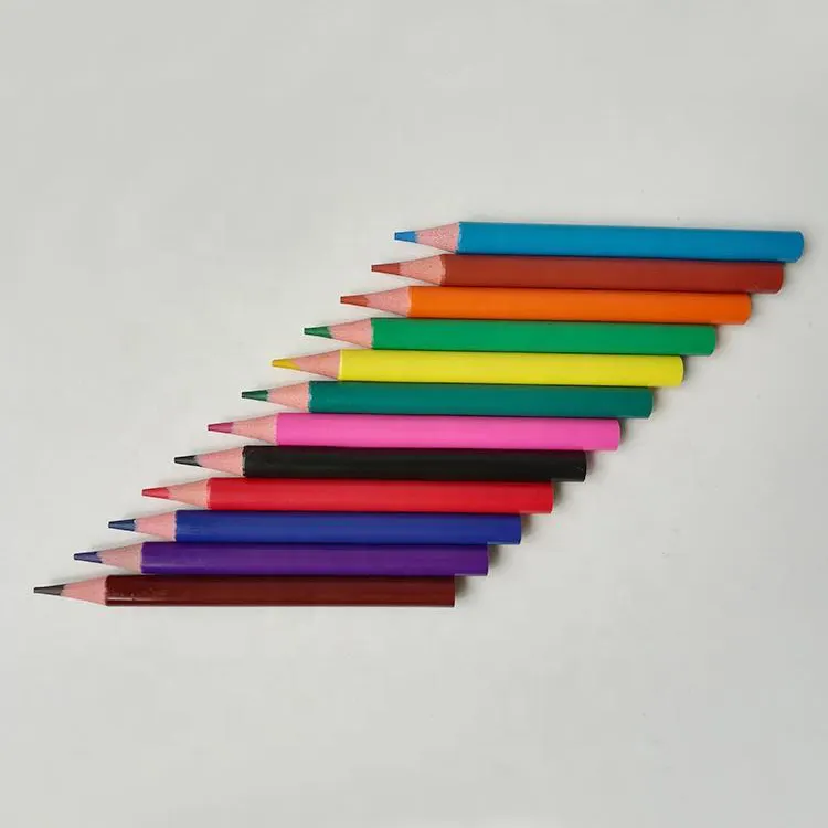Office & school suprimentos Promocional 7 polegadas lápis de cor set, 12 lápis de cor, lápis de cor de plástico
