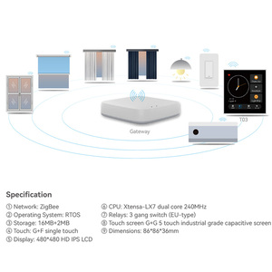 2022 yeni akıllı ev otomasyon kablosuz zigbee tuya akıllı ekran 3 gang dahili röle google ev alexa ses - Product Image 5