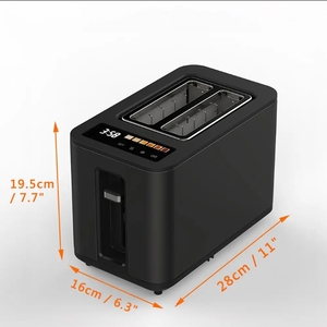 Elettrico commerciale 2 fette di cifra tostapane con LED da cucina Popup nero Smart Touch Screen pannello pane tostapane - Product Image 5