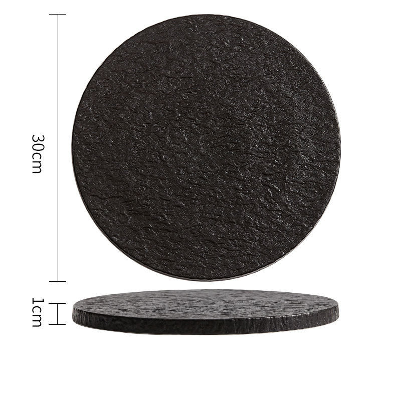 Assiette plate ronde à bord épais de 12 pouces