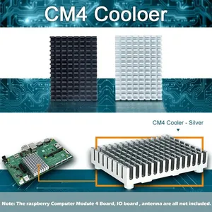 Para Raspberry Pi CM4 Disipador de calor Enfriador, Raspberry Pi 4 Módulo de computadora Disipación de calor Disipador de calor con cintas térmicas - Product Image 6