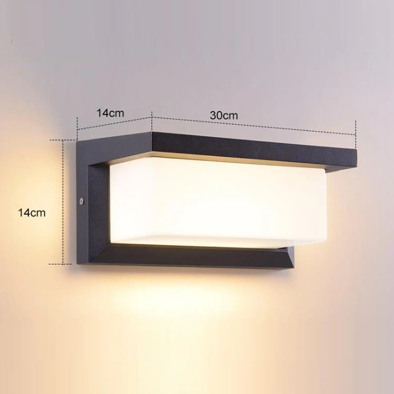 Luz exterior LED para exteriores, iluminación de pared alimentada por principal, lámpara de pared de seguridad externa para jardín, porche, puerta delantera