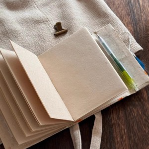 尼泊尔洛卡塔植物A3 DIY学生口袋笔记本手工制作高颜值简约小生境书纸封面缝纫装订 - Product Image 4