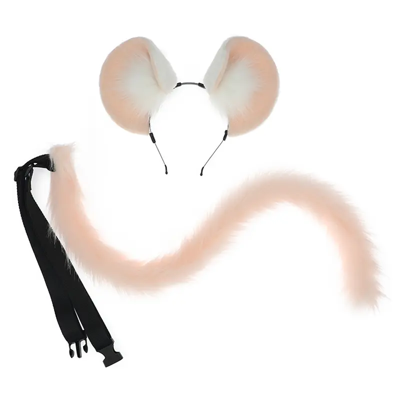 Handcrafted Cute Animal Ears Animal Tail Cos Accessories Performance Props Big Black Day Mouse Ears Hair Hoop Kc Tail Suit
