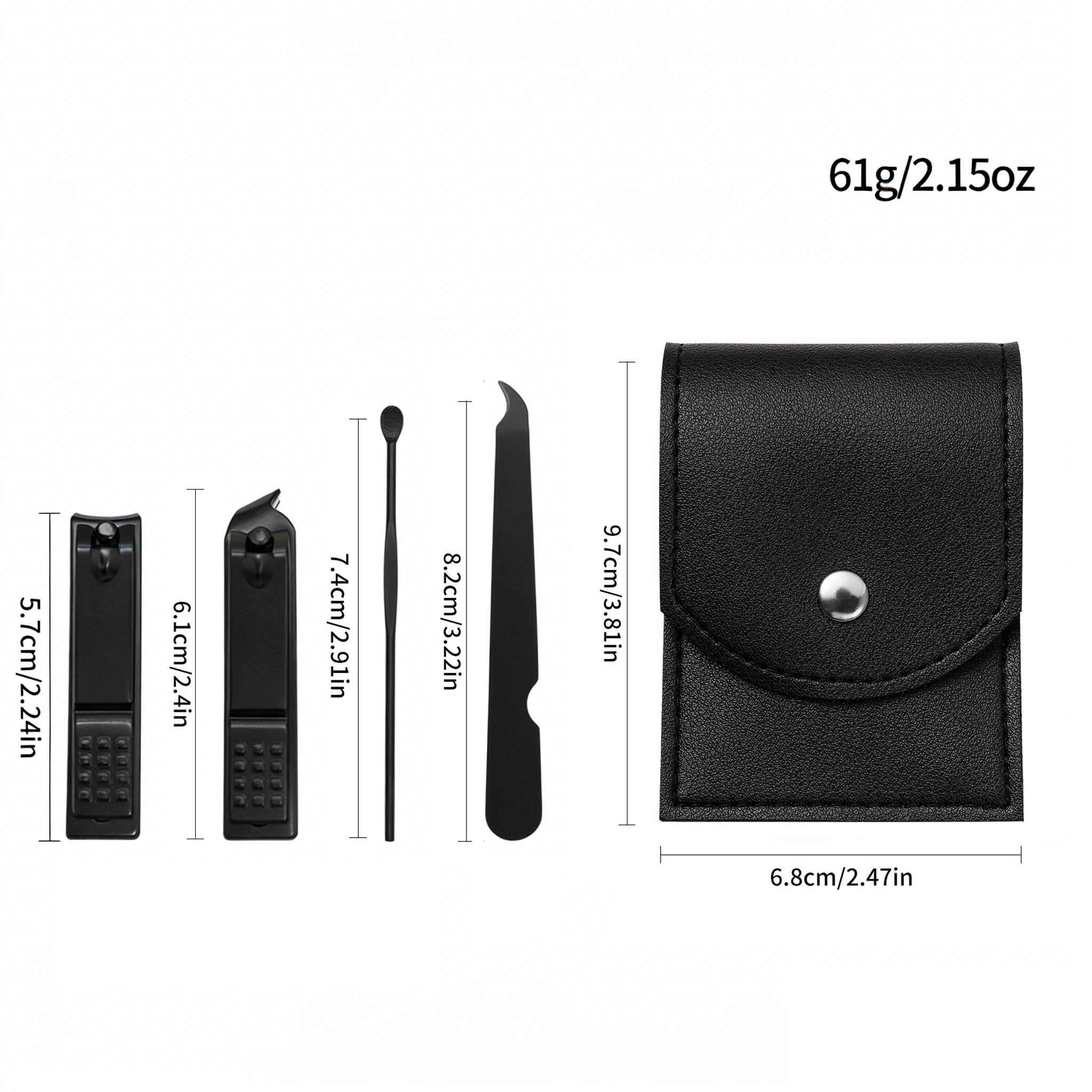 Ensemble de quatre pièces en acier au carbone noir