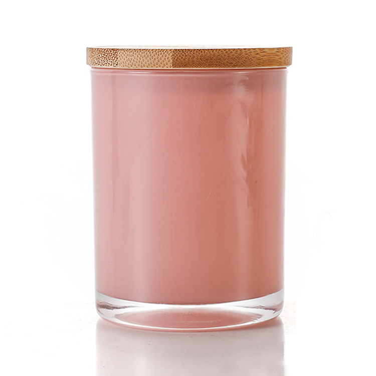 Rose transparent avec couvercle en bambou
