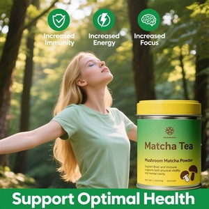 Private Label Bio 10 Pilz Matcha Pulver für Fokus, Energie, Immunität Boost, Memory Instant Matcha Pilz Kaffeepulver - Product Image 2