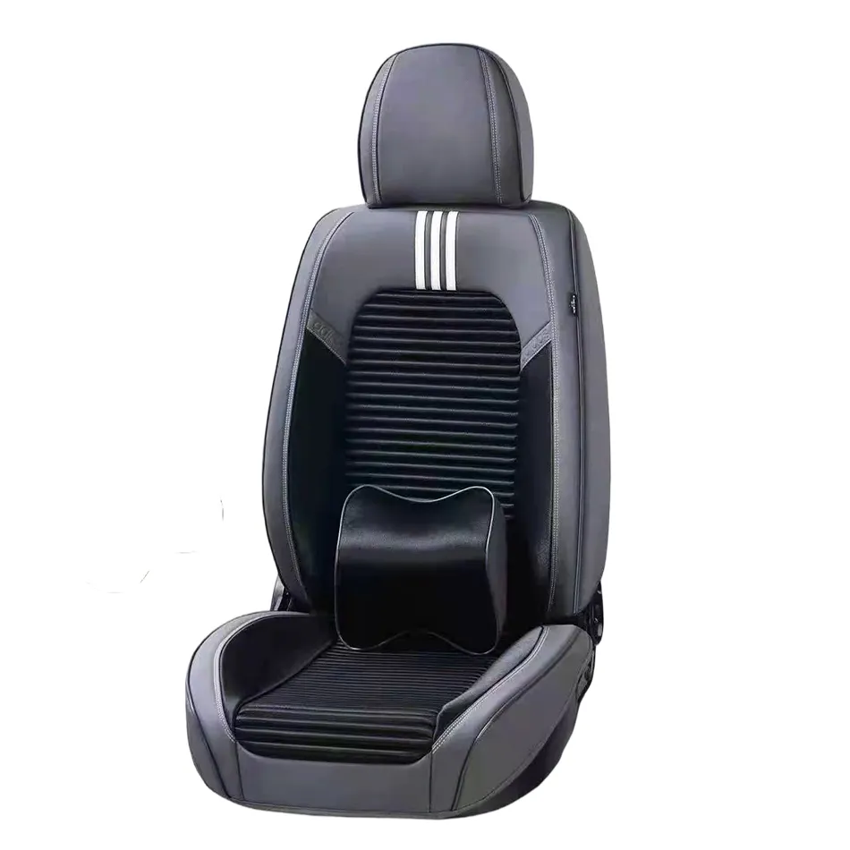 Funda de asiento de coche de 7 plazas muy duradera, diseño cómodo de cuero, conjunto completo de accesorios de lujo para automóviles, juego universal de fundas para asientos de coche