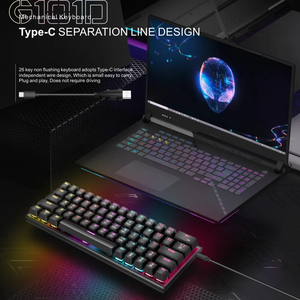 Teclado mecánico personalizado Anti ghosting Mini 63 Key60 % Game Blue Axis para ordenador, retroiluminación RGB