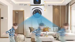 Cámara WiFi PTZ para interiores con control remoto de doble lente Detección de movimiento Garantía de 1 año Color blanco - Product Image 3