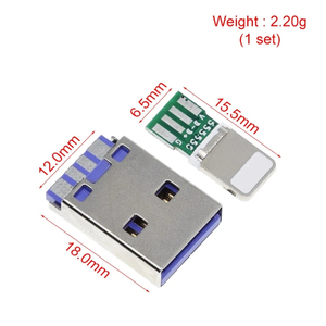 สายไลท์นิ่ง DC5V 2.5A 8Pin USB สำหรับ4PIN PCB + พิมพ์ USB ตัวผู้4PIN สำหรับสายชาร์จข้อมูลชุด DIY - Product Image 3