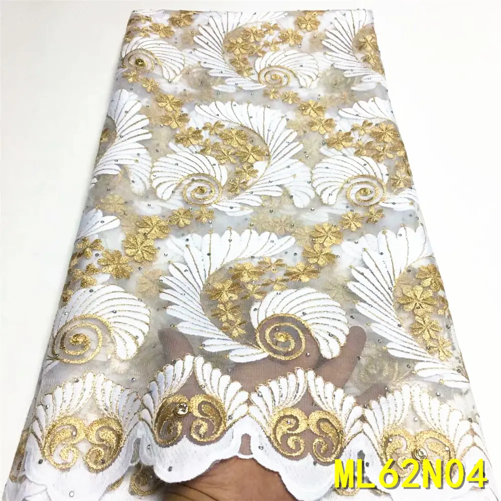 Красивое французское кружевное платье с вышивкой, золотисто-белое платье ML62N04
