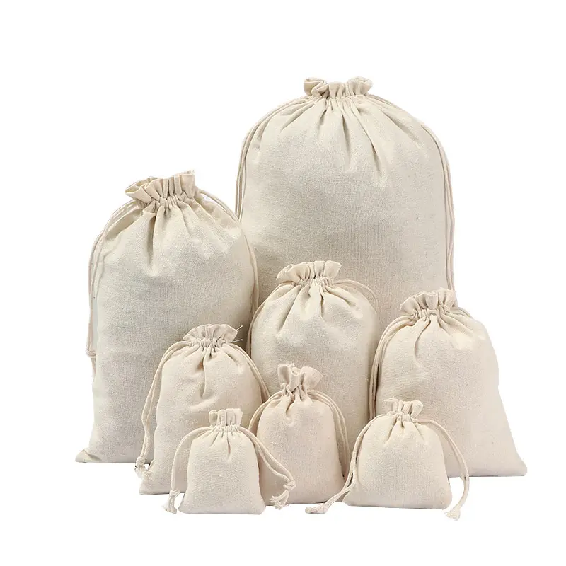 Özel logo ile beyaz doğal renk tuval çift dizeleri çanta İpli çanta küçük iş promosyon İpli çanta özelleştirmek