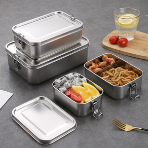 ステンレス鋼SS304ランチボックスシルバーカラープロモーション断熱食品容器洗いやすい子供用の新しい専用ランチボックス
