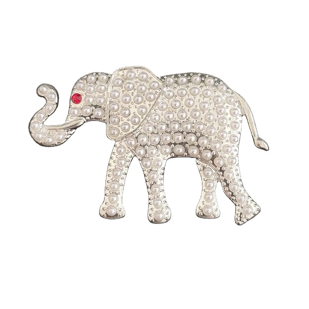 Gran oferta, broche de elefante rojo con diamantes de imitación checos