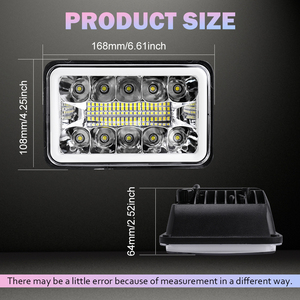ไฟหน้ารถ Led สี่เหลี่ยมขนาด5นิ้ว,ไฟหน้ารถสำหรับรถบรรทุกขนาด24V 12V ทรงสี่เหลี่ยมสีอำพันไฟติดหน้ารถขนาด4X6นิ้ว