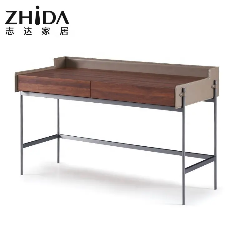 Mesa de centro grande para sala de estar, diseño personalizado de madera, marco de metal PU, proveedor de China