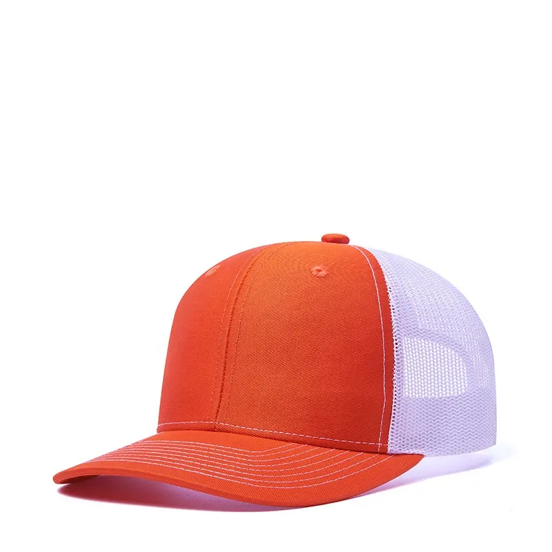 Luxo Custom Low Price Made 5 Painel Baseball Trucker Chapéus Duas Cores Camurça Mesh Caps