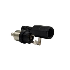 Conector RCA macho negro PVC plástico Video TV señal conector salida entrada macho RCA enchufe RCA Audio enchufe PIN conectores - Product Image 3