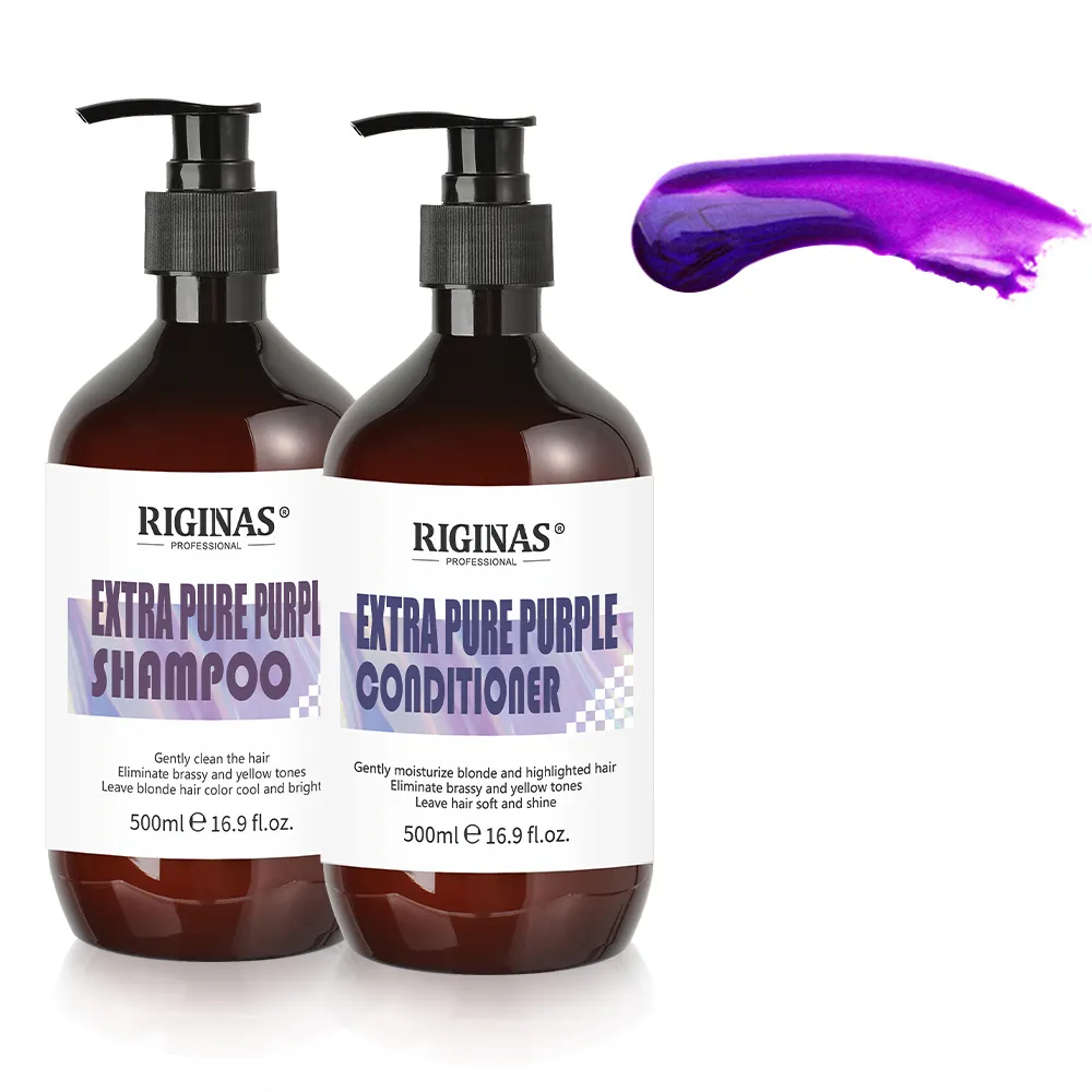 Профессиональный пурпурный шампунь и Кондиционер марки Rriginas для серых волос