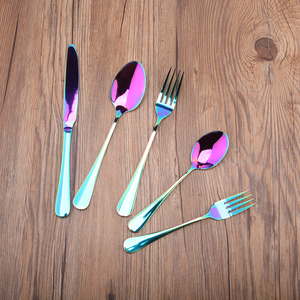 Low MOQ 20 Piece Stainless Steel Multicolor Titanium Colorful Plated <strong>Flatware</strong> Set with Colorful Cutlery Set Service for 4 - Product Image 2