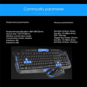 1200 Dpi Plug and Play <strong>2</strong> In1 Wireless Gaming <strong>Keyboard</strong> and <strong>Mouse</strong> Wireless <strong>Mouse</strong> and <strong>Keyboard</strong> Set - Product Image 3