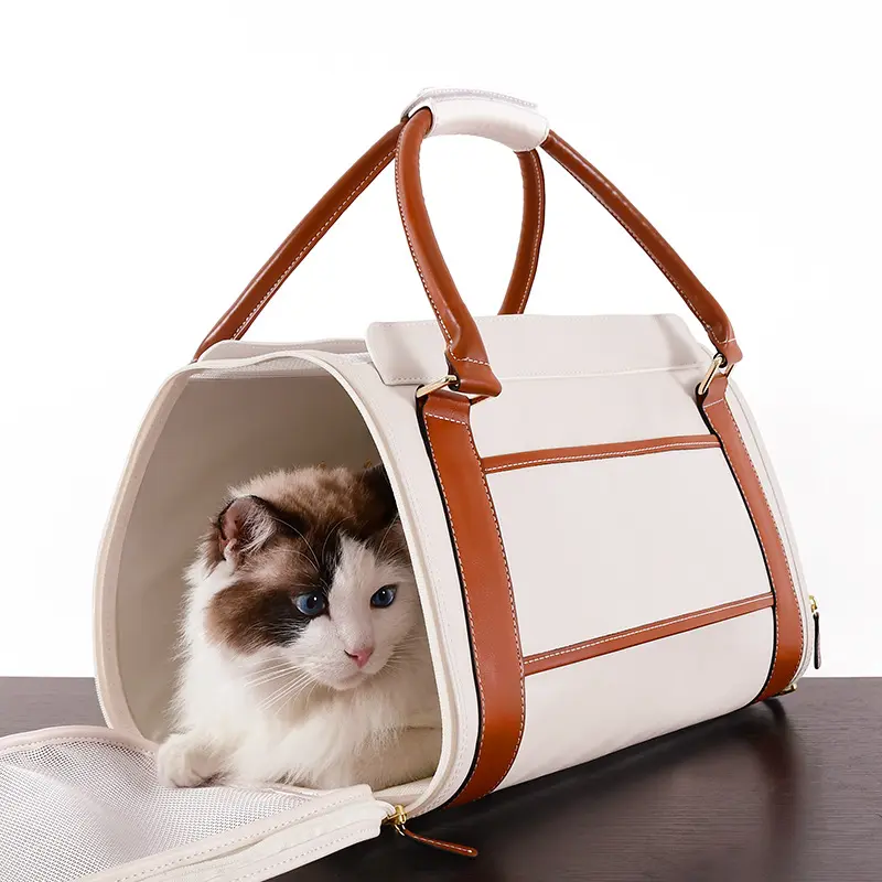 Haustier Tasche Outdoor Hunde taschen Reise Haustier Leder Streifen Atmungsaktive Katze Träger Bunte Handtasche Easy Carry Pet Cages Print