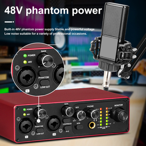 MB22 interfaz de Audio de Estudio 2 canales entradas XLR Digital portátil 48V micrófono tarjeta de sonido para PC grabación de estudio