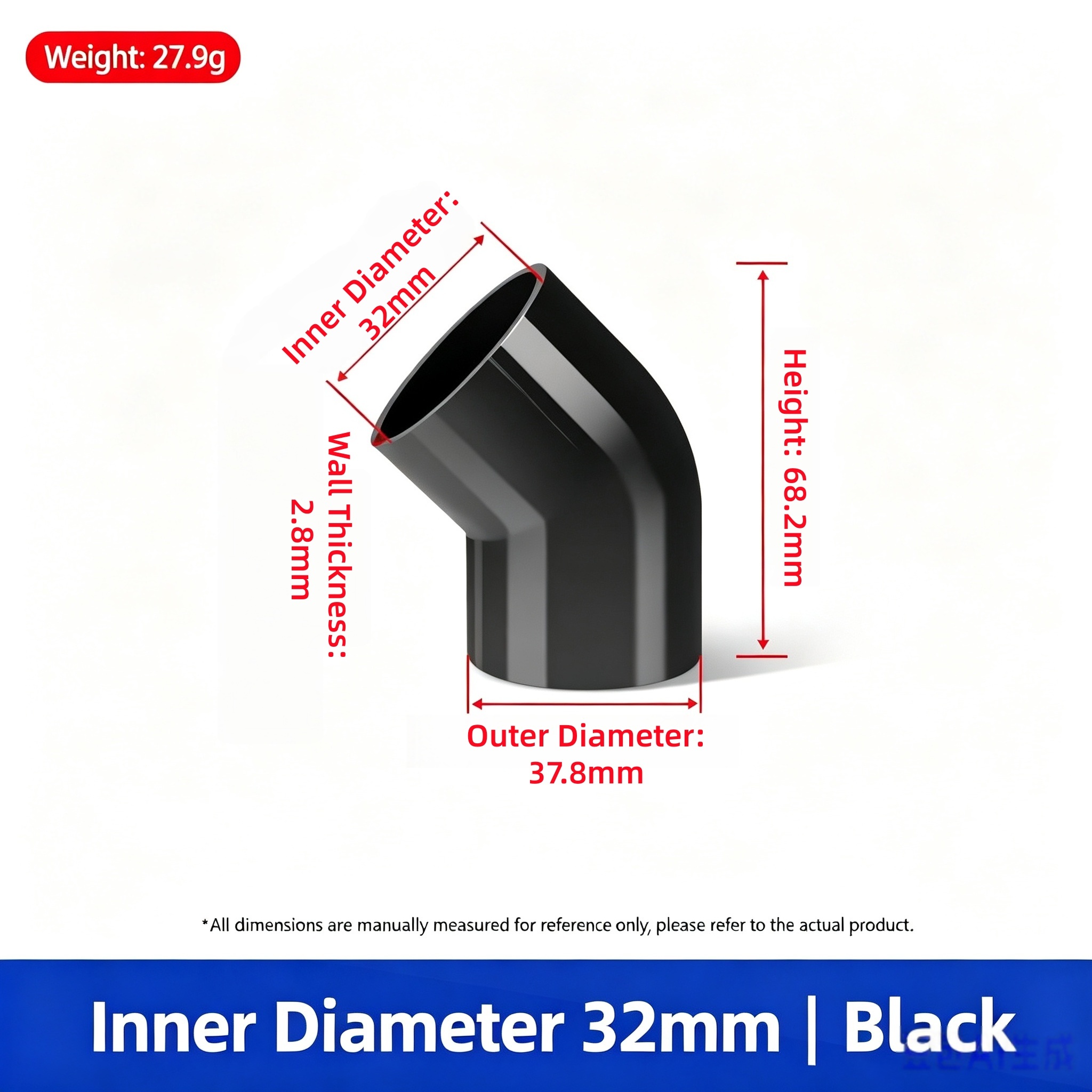 Nero - Diametro Interno 32mm (480 pezzi per cartone)