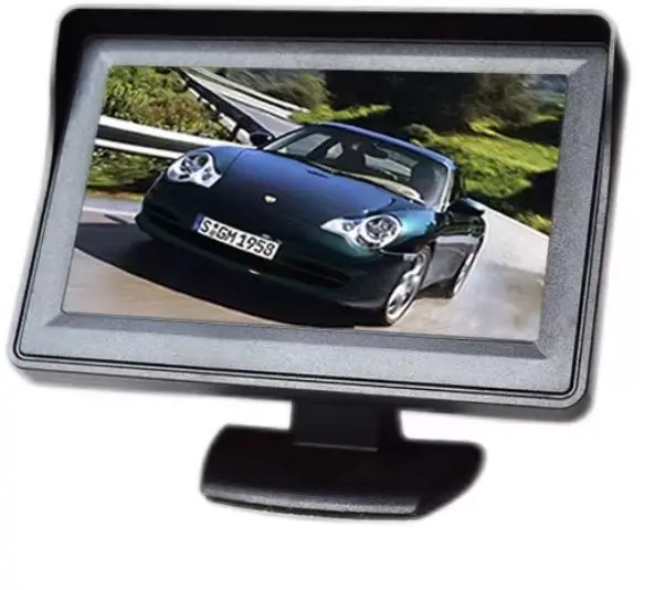 4,3 pulgadas TFT LCD Monitor de coche IR/LED visión nocturna cámara de visión trasera estacionamiento inverso conexión AV Combo TV pantalla táctil REPRODUCTOR DE DVD