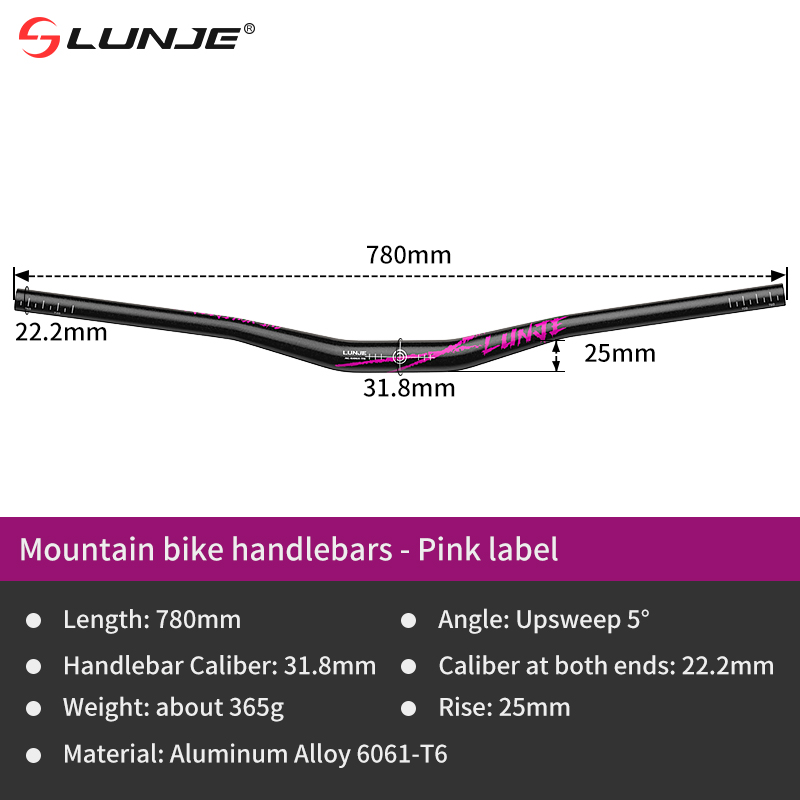 31,8*780mm (guidon noir - étiquette rose)