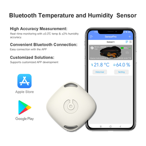 App Control Waterproof IP67 <strong>Temperature</strong> Humidity Monitor <strong>Data</strong> <strong>Logger</strong> <strong>Temperature</strong> Sensor for Refrigerators, Reptile Terrariums - Product Image 2