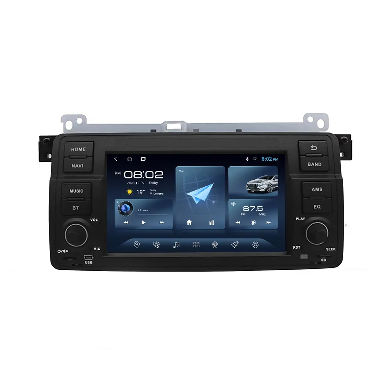 Android 13 OEM-Fit 7 polegadas touch screen rádio do carro Para BMW E46 M3 Série 3 318 320 Controle de volante Carro DVD GPS Player