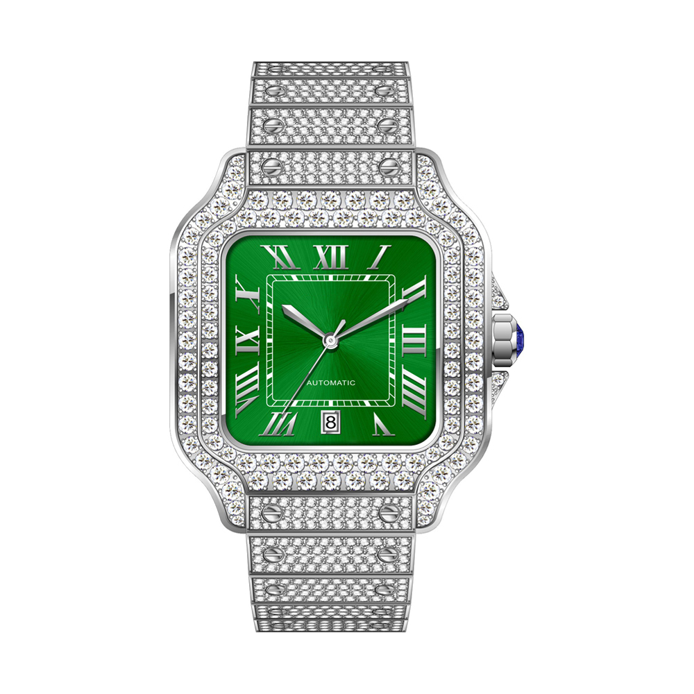 silvery-green dial