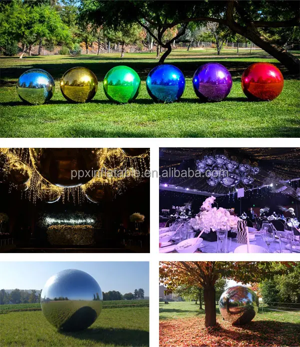 Reus Grote Opblaasbare Metalen Ballen Kleurrijke Spiegel Bal Disco Shinny Laser Opblaasbare Spiegel Ballon Voor Decoratie