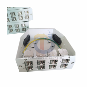Panel de conexión de cobre Ethernet de montaje en riel DIN de tipo industrial completamente cargado con 8 conectores Keystone Cat 6A para centro de datos - Product Image 1