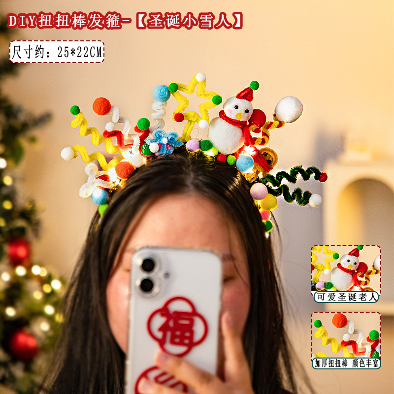 Cerceau à cheveux DIY Twist Bar - Bonhomme de neige de Noël