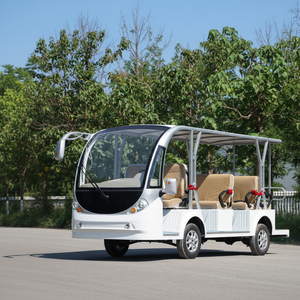 Light Green 4000W Electric Sightseeing <strong>Cart</strong> 11-14 Seats Spacious Sturdy For Scenic Spot Tour & Park Leisure Rides - Product Image 1